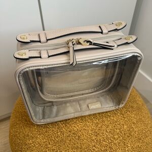 Calpak Medium Clear Cosmetics Case in Stone